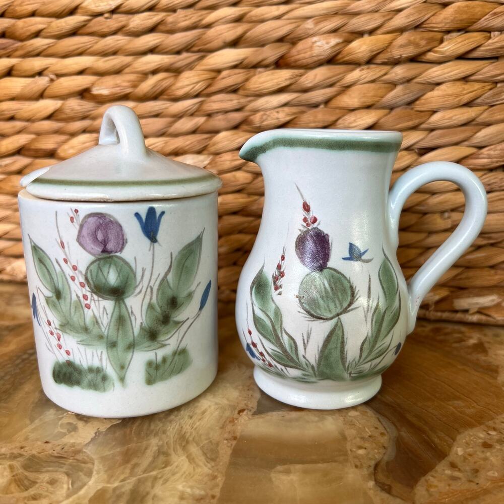 Buchan Scotland Pottery Creamer & Sugar Bowl